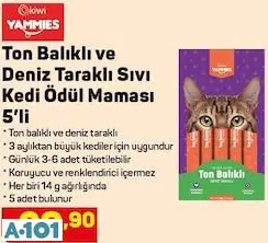 TON BALIKLI VE DENİZ TARAKLI SIVI KEDİ ÖDÜL MAMASI
